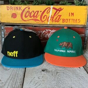 Set of 2 Men’s SnapBack, Flat Bill Hats